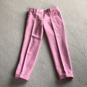 Jcrew 0 pink herringbone cafe capri
